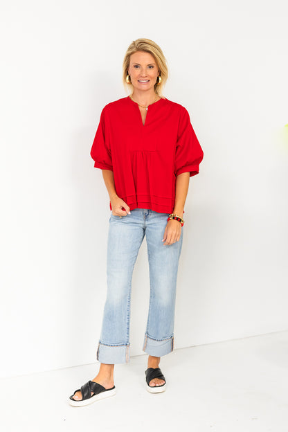 Allison Blouse in Red