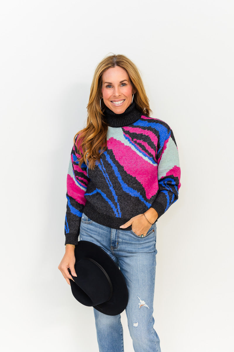 Lauren Graphic Turtleneck Sweater