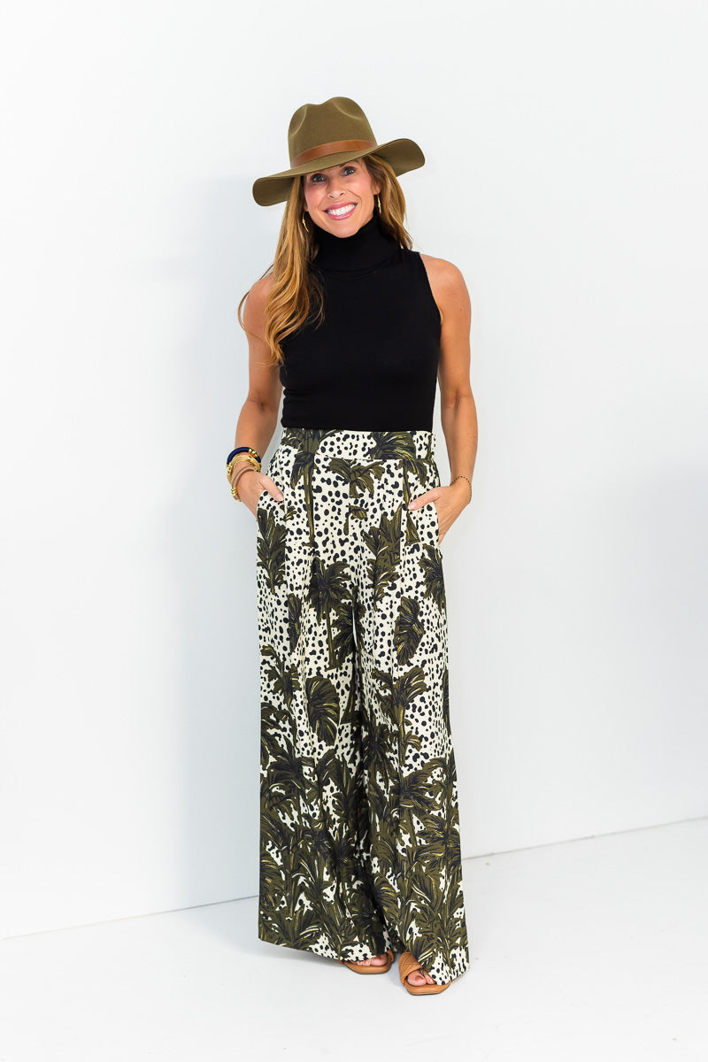 FINAL SALE Coston Pant in Midnight Palm