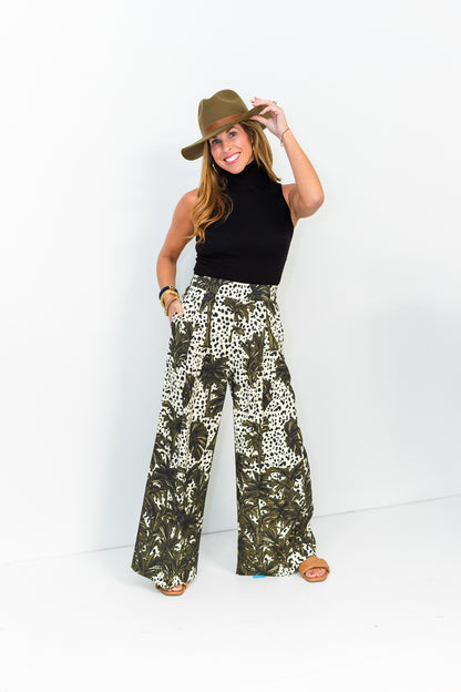 FINAL SALE Coston Pant in Midnight Palm