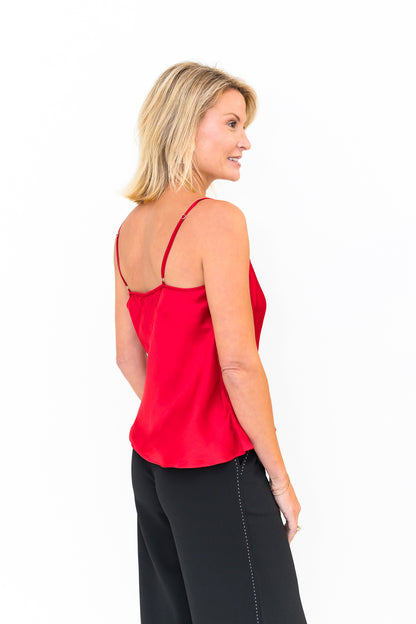 Thea Solid Top in Ruby Red