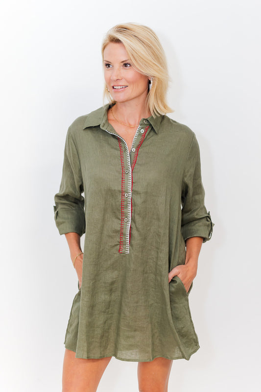 The Raya Dress in Olive