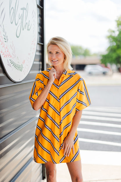 FINAL SALE Amelia Mini Dress in Stripe