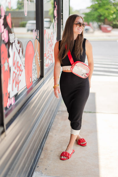 Scalloped Tank and Midi Skirt Set