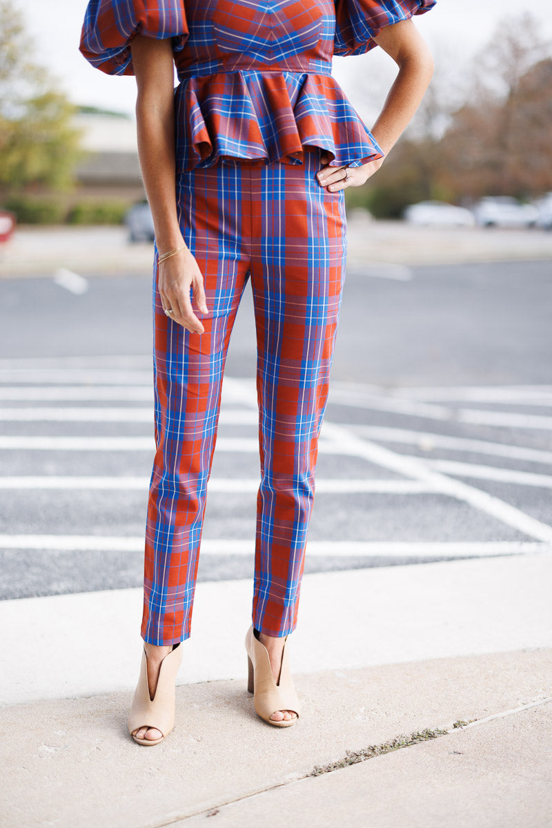 Kaia Top in Stretch Plaid