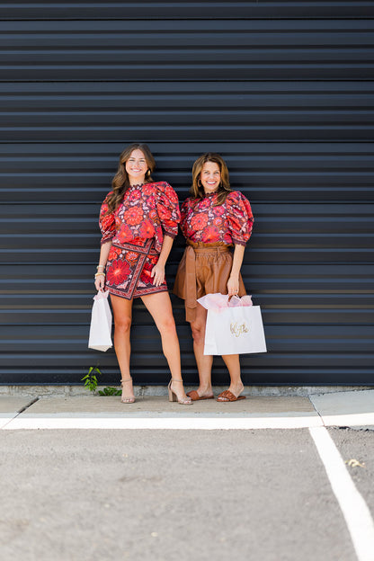 Gigi Tapestry Blouse in Brown