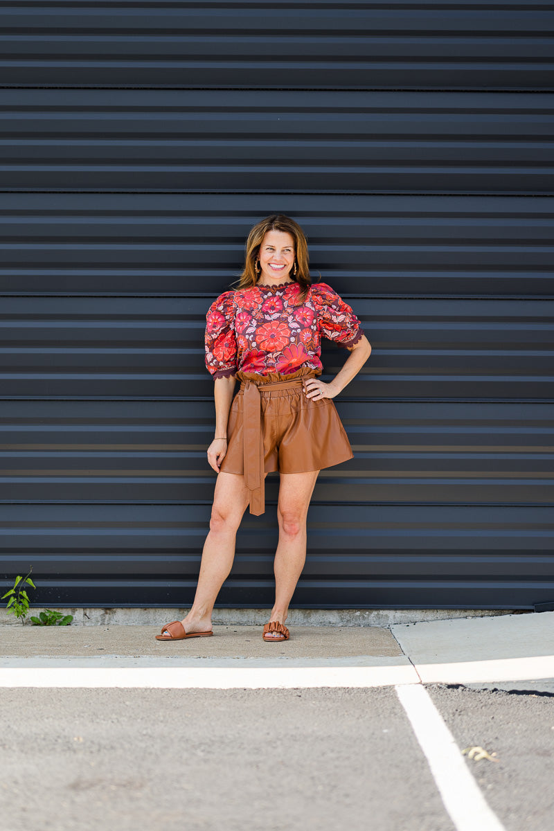 Gigi Tapestry Blouse in Brown