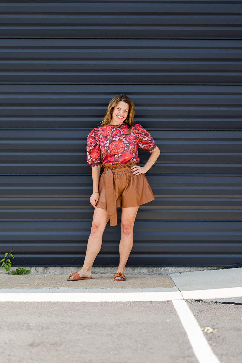 Gigi Tapestry Blouse in Brown