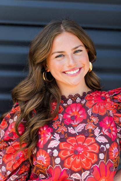 Gigi Tapestry Blouse in Brown