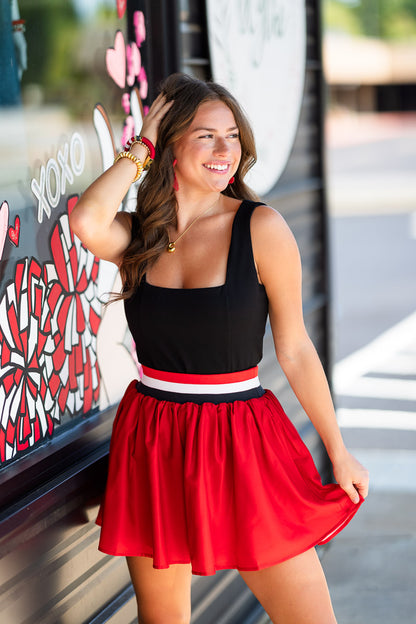 Swing Short in Red Varsity Ombre