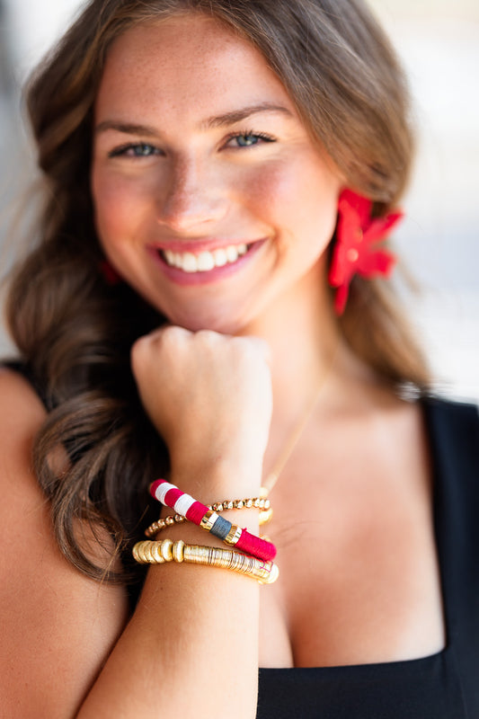 Gameday Bracelet in Gray/White/Red