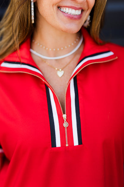 Poppy Pullover in Red Varsity Ombre