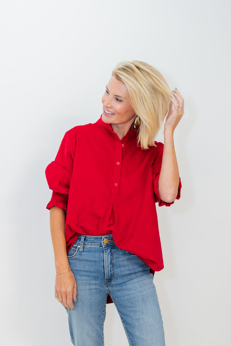 Kimberly Corduroy Top Red