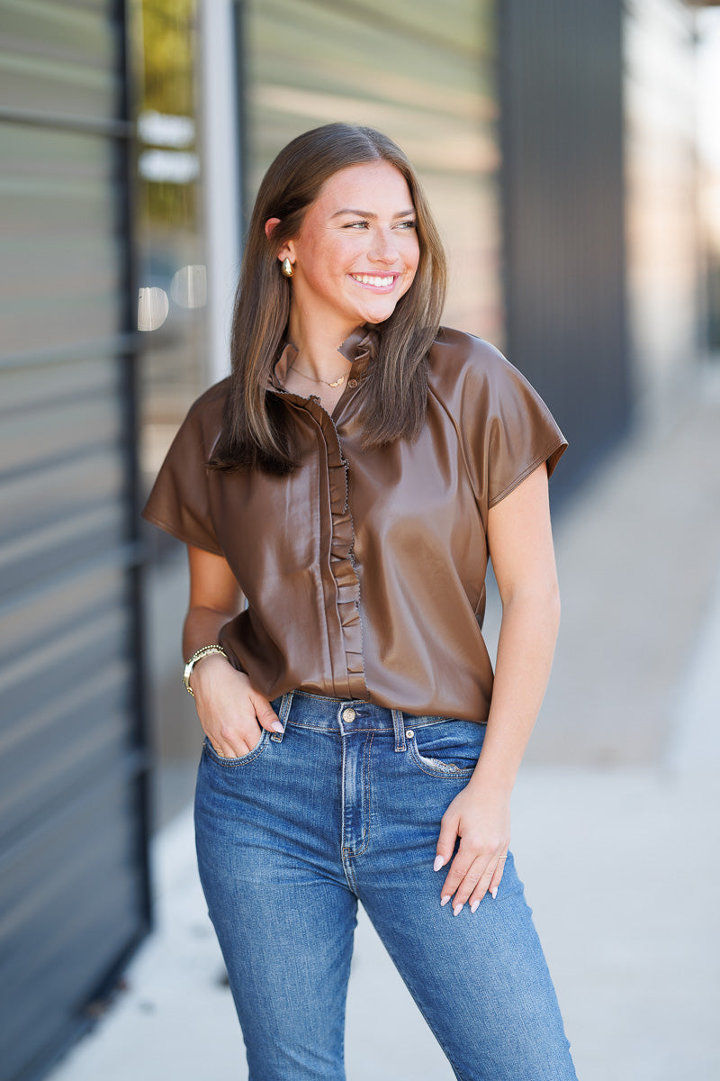 Leora Top in Chocolate