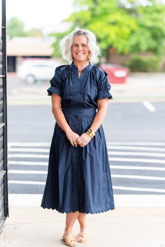 Aliza Dress in Navy