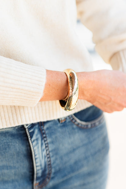 Hammered Gold Bangle