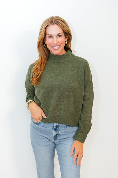 Viola Vhari Crew Sweater in Olive