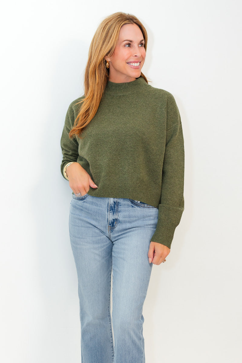 Viola Vhari Crew Sweater in Olive