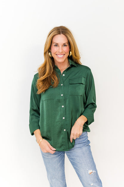 Ezra Top in Emerald Green