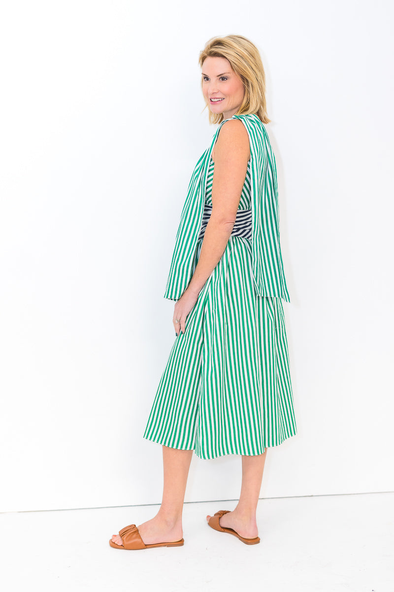 Alexis Cotton One Shoulder Dress in Green Multi