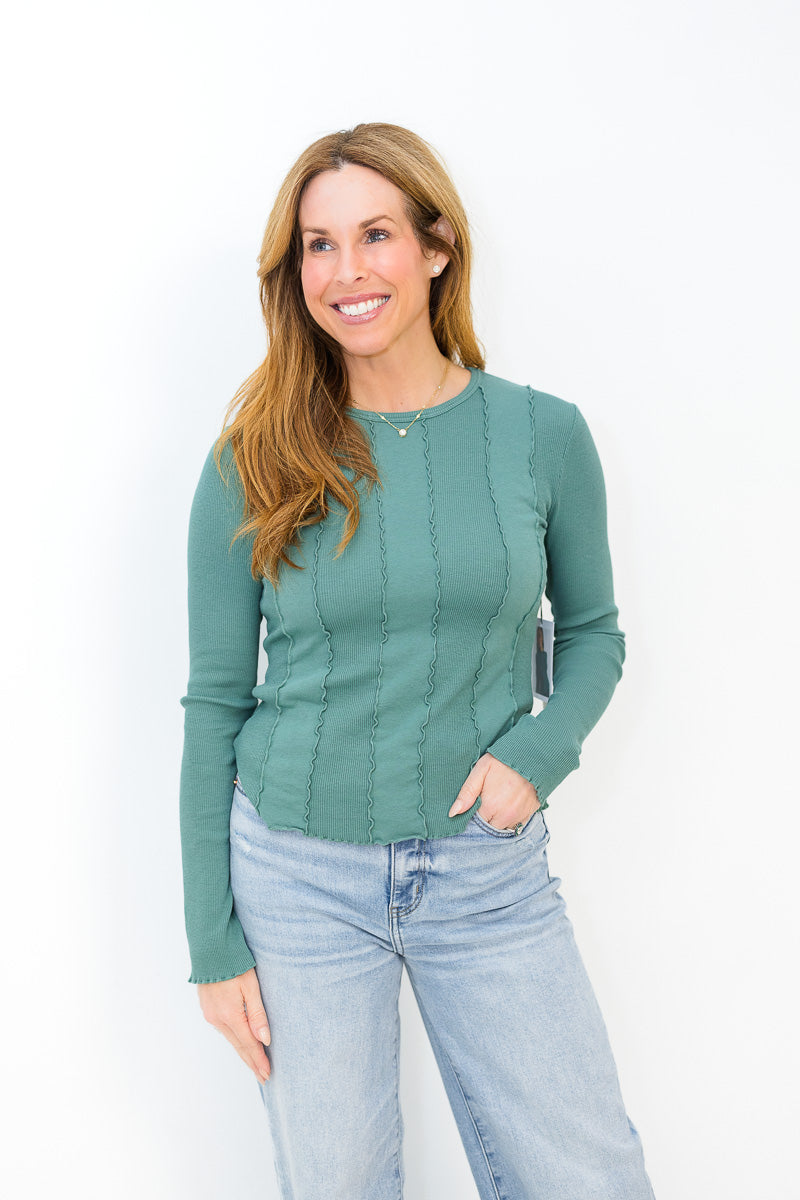 Nico Seamed Top in Spruce