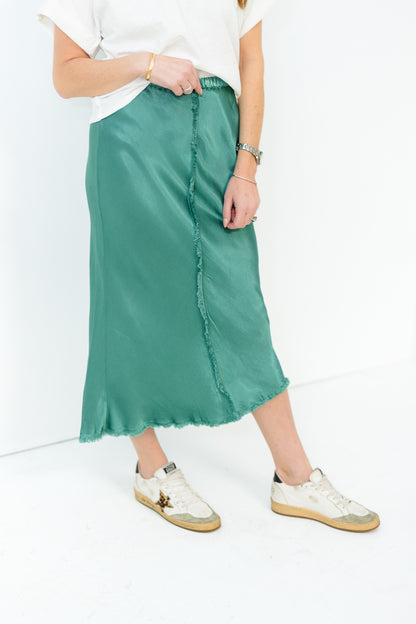 Lola Seamed Skirt in Spruce