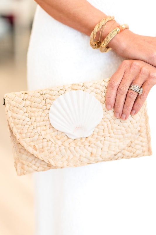 Caroline Natural Oyster Clutch