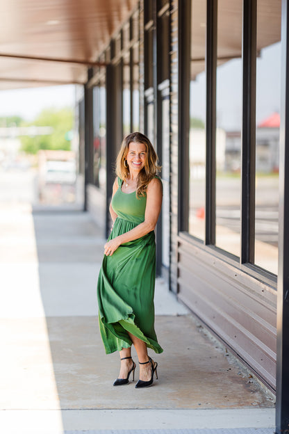 Blythe Dress in Evergreen