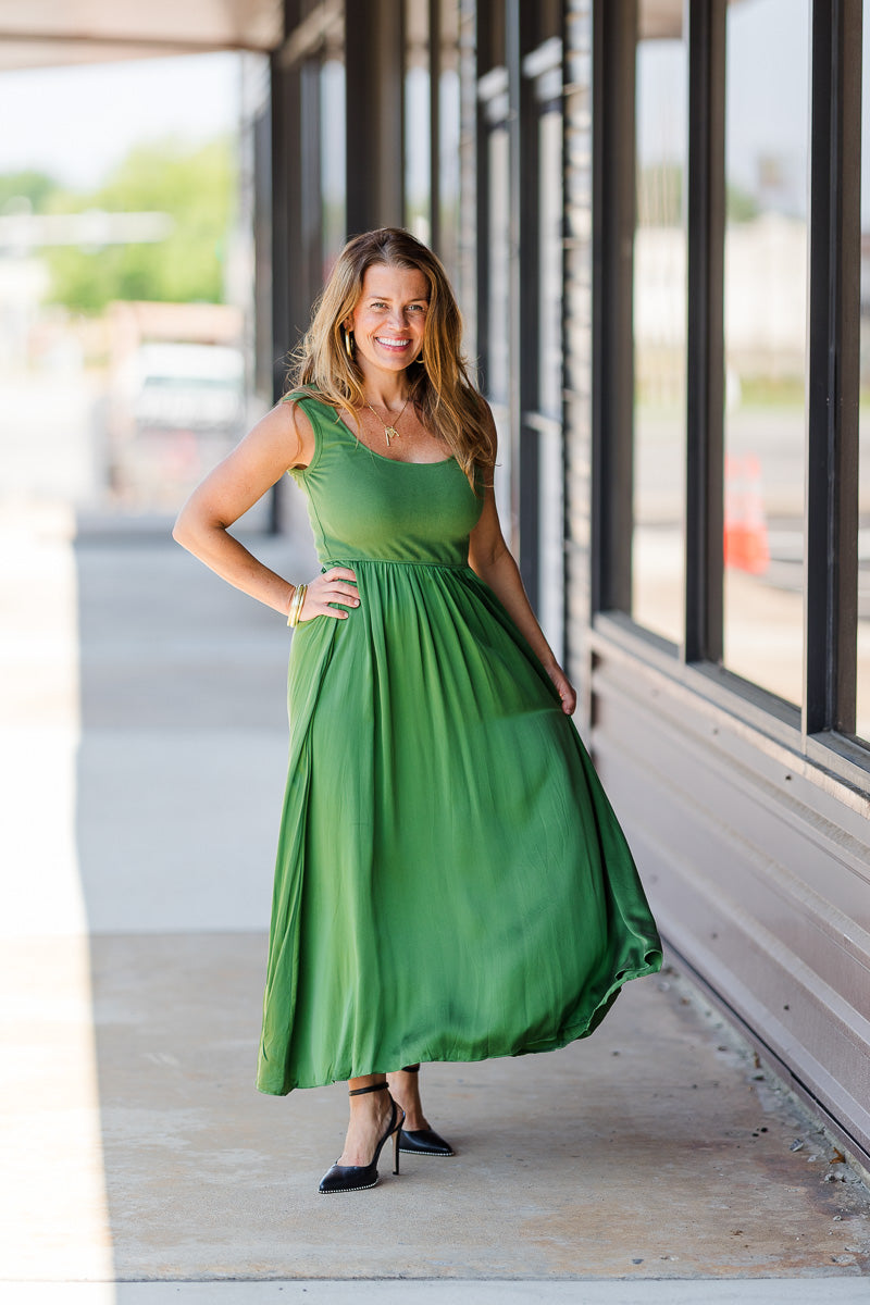 Blythe Dress in Evergreen