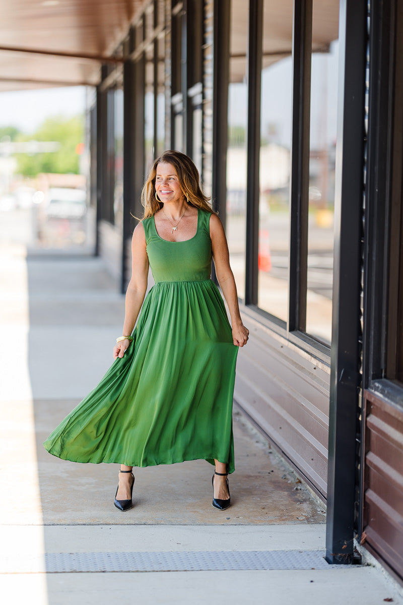 Blythe Dress in Evergreen