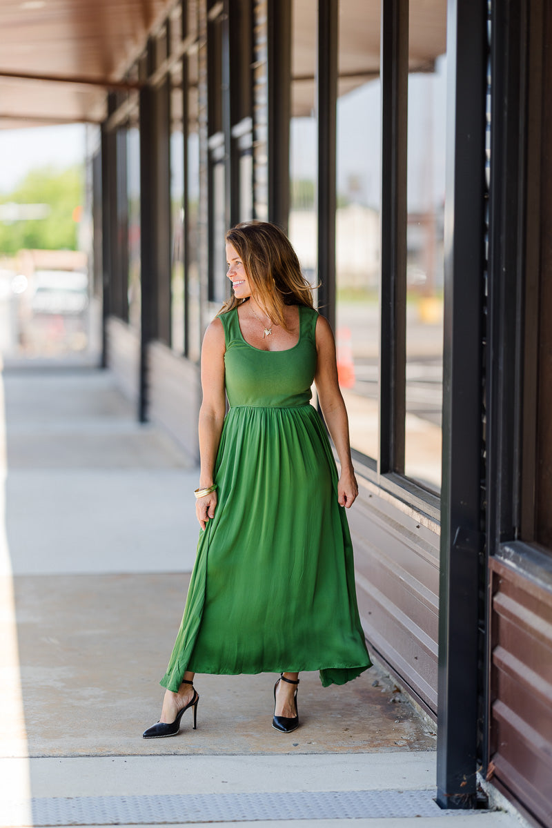 Blythe Dress in Evergreen