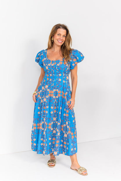 FINAL SALE Johnson Dress in Indigo Floral