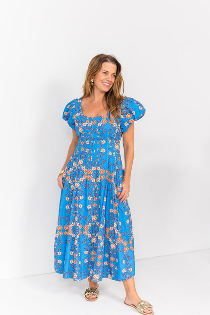 FINAL SALE Johnson Dress in Indigo Floral