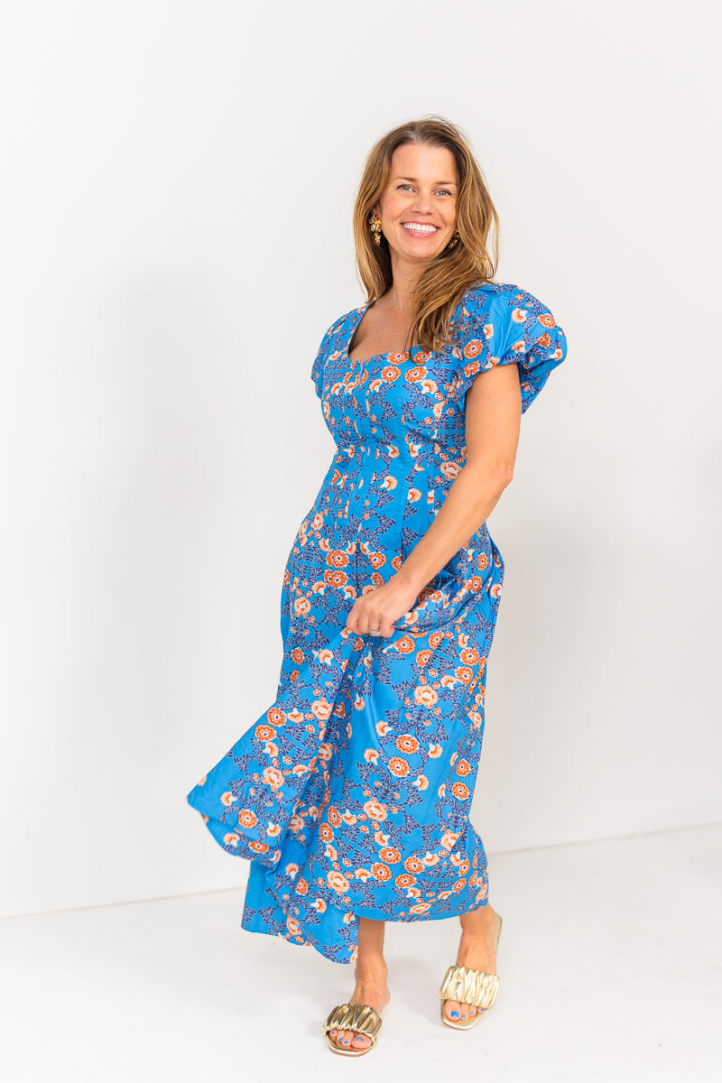 FINAL SALE Johnson Dress in Indigo Floral