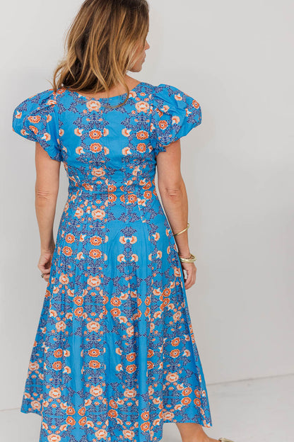 FINAL SALE Johnson Dress in Indigo Floral