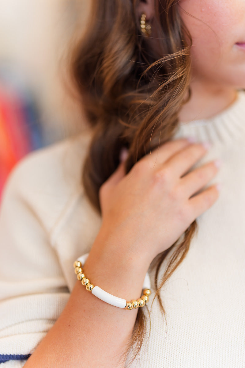 White and Gold Bracelet