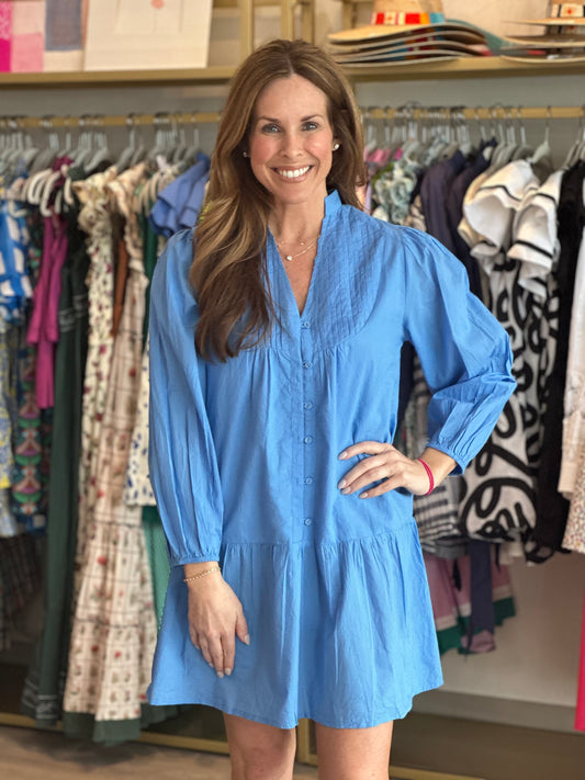 FINAL SALE Caitlyn Dress in Bahama Blue