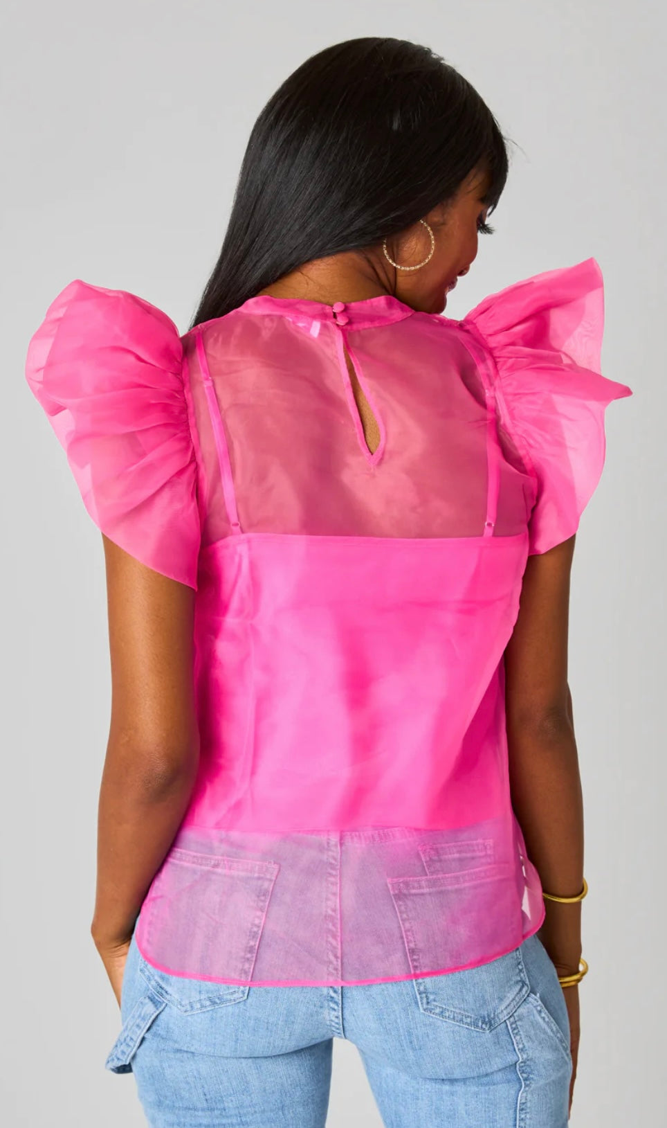 Kaycee Top in Hot Pink