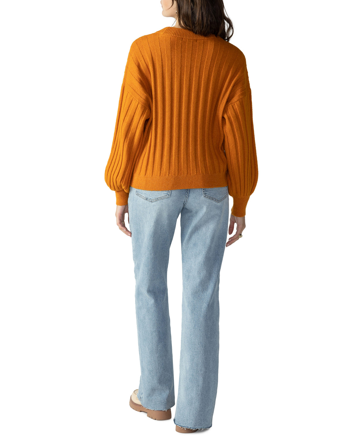 Cozy Ribbed Sweater in Pumpkin