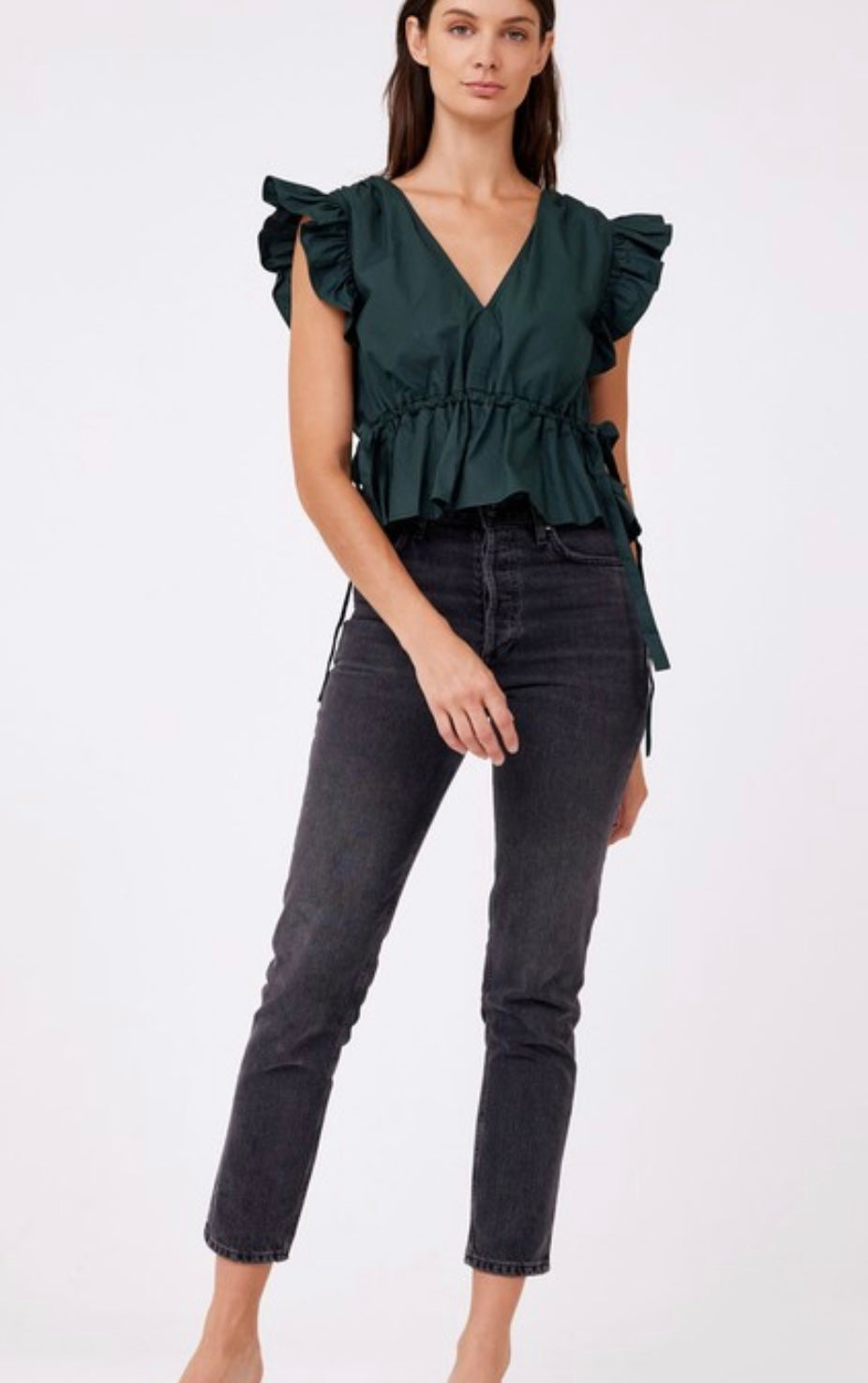 Hunter Flutter Sleeve Top with Ties