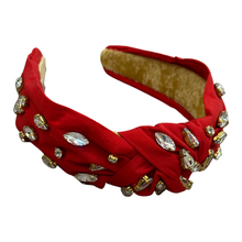 Load image into Gallery viewer, Red Rhinestone Knot Headband

