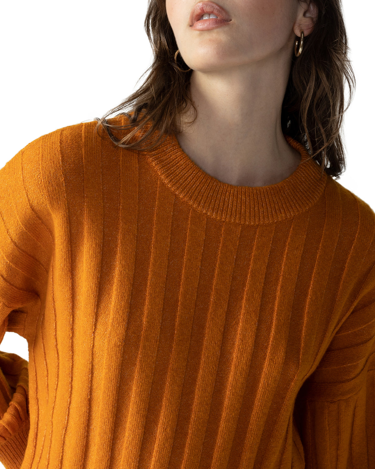 Cozy Ribbed Sweater in Pumpkin