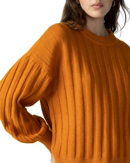 Cozy Ribbed Sweater in Pumpkin