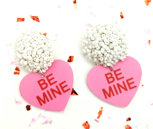 Large Be Mine Heart Earring