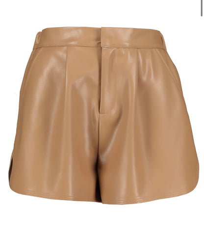 Alejandra Vegan Leather Short in Camel