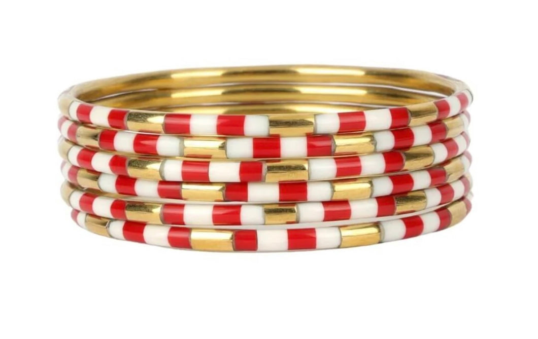 Veda Bracelet Set in Red/White