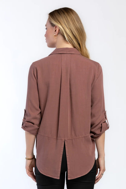 Red Clay Button Front Shirt