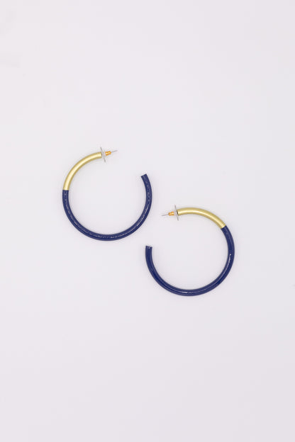 Elizabeth Large Hoop Earring in Midnight Navy