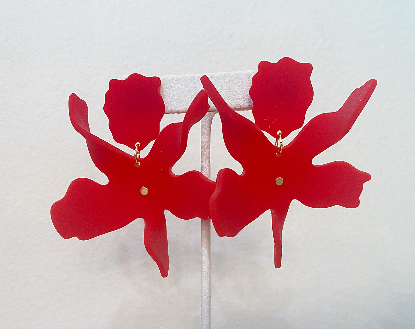 FINAL SALE Red Flora Earring