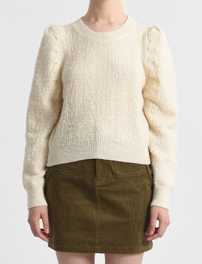 Off White Puff Sleeve Sweater